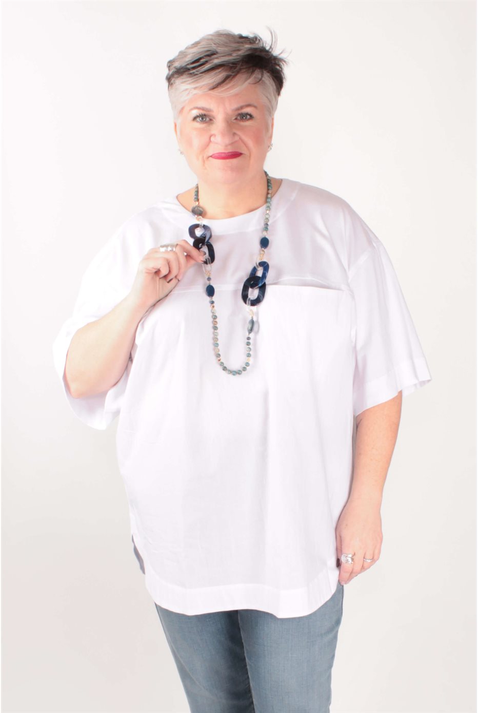Haut Blanc Mat Fashion